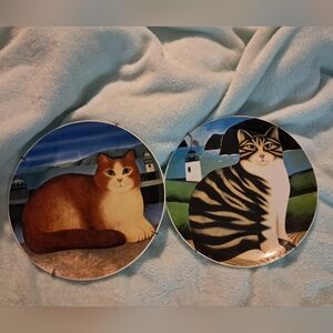 Dept. 56 " Cats Away" By Martin Leman Set Of Cat-Themed Decorative Plates